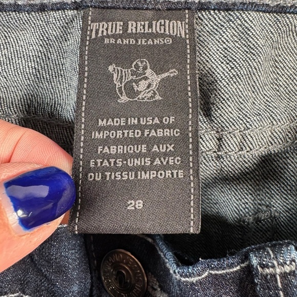 True Religion Jeans Womens 28 Blue Skinny Mid Rise Dark Wash - Picture 3 of 12